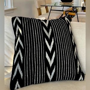 CB2 throw pillow case 20x20 black and grey